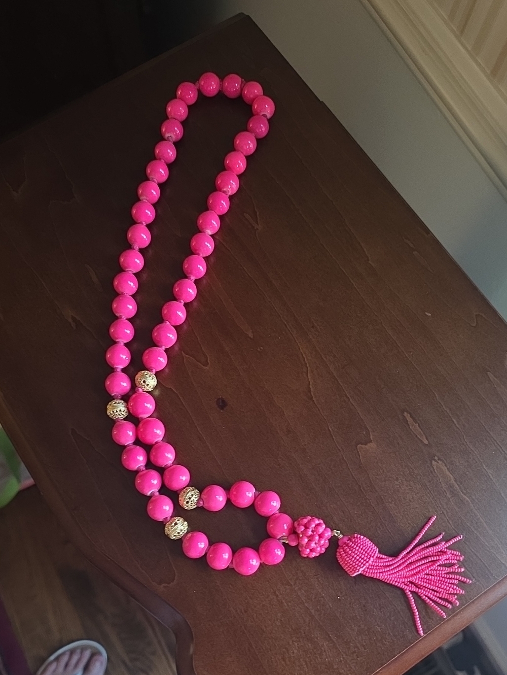 Lisi LerchPink Beaded Tassel Necklace